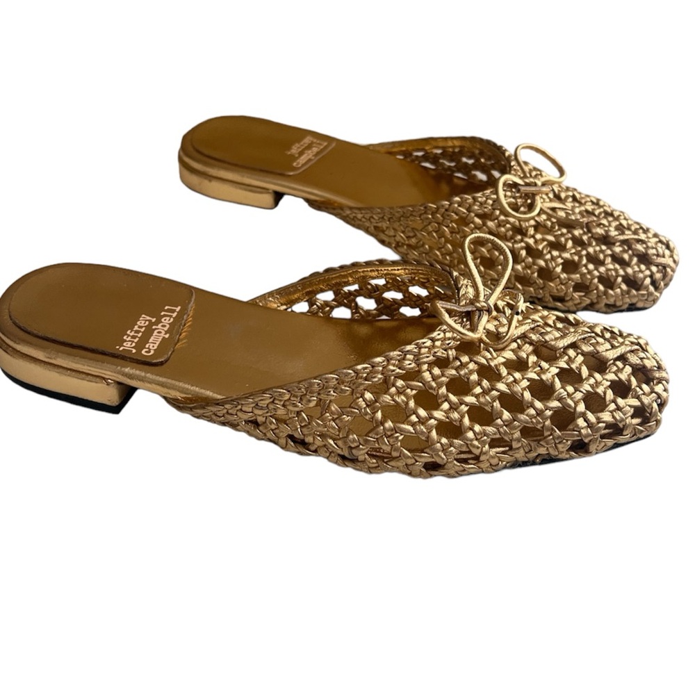 Jeffrey Campbell weave kitten heel mule